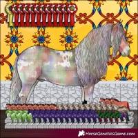 Horse Color:Nacre Plaid  White Spotted Silver Bay Onyx 
