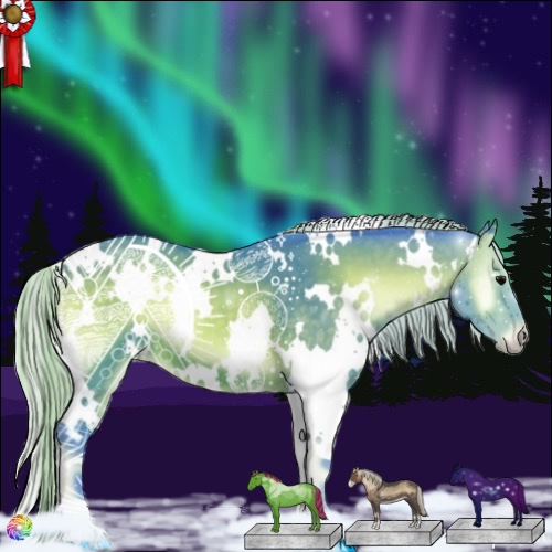 Horse Color:Watercolor White Spotted Chocolate Silver Brown Onyx 