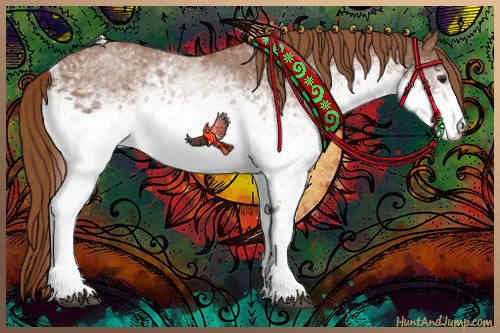 Horse Color:White Spotted Chestnut Sabino 