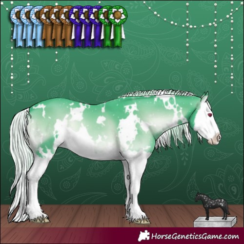 Horse Color:Watercolor White Spotted Silver Blue Onyx Chinchilla Splash