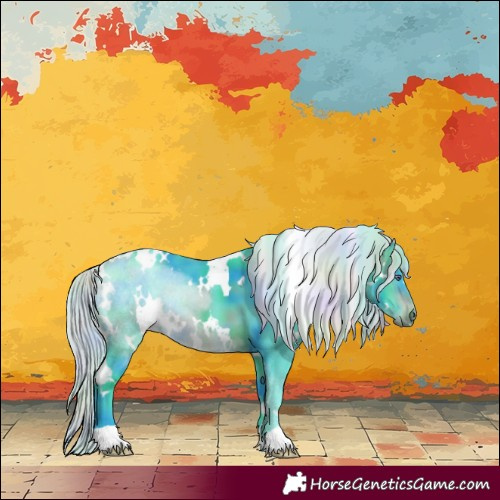 Horse Color:Nacre Watercolor White Spotted Silver Brown Chinchilla