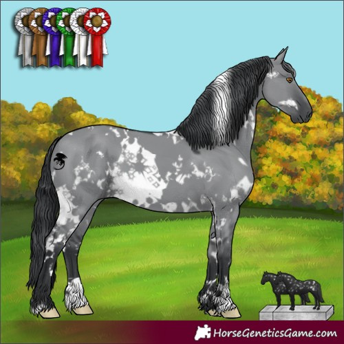 Horse Color:White Spotted Grullo Chinchilla 