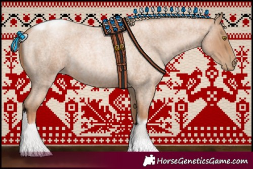 Horse Color:Red Roan Pearl Tobiano Frame 