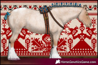 Horse Color:Red Roan Pearl Tobiano Frame 