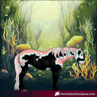 Horse Color:Watercolor Silver Black Splash Frame 