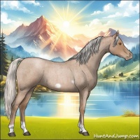 Horse Color:Silver Blue Roan Pearl Tobiano Frame 