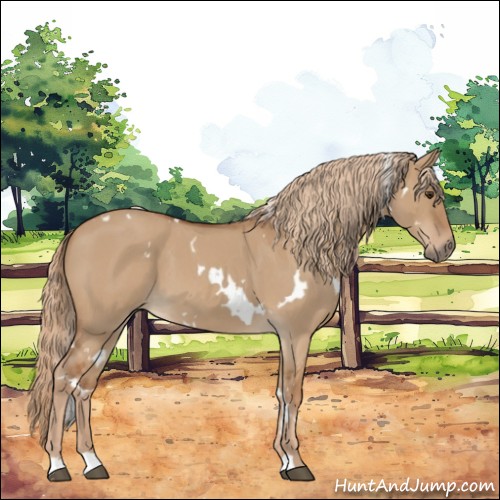 Horse Color:White Spotted Red Dun Roan