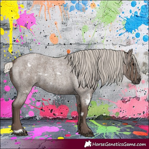 Horse Color:White Spotted Silver Blue Roan 