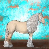 Horse Color:Silver Amber Champagne Dun Tobiano 