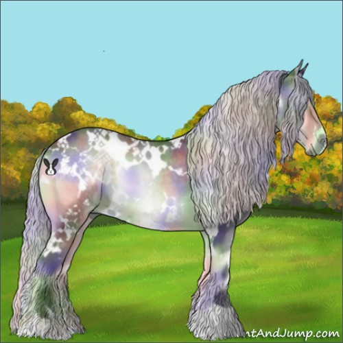 Horse Color:Nacre White Spotted Silver Blue Onyx Chinchilla