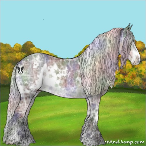 Horse Color:Nacre White Spotted Silver Black Chinchilla Ice Sabino