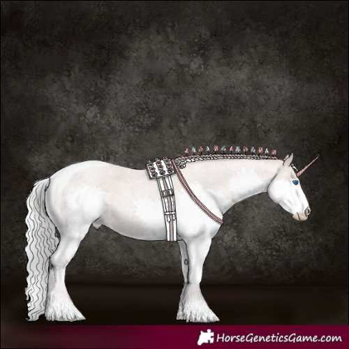 Horse Color:Platinum Silver Blue Roan Pearl Splash Tobiano