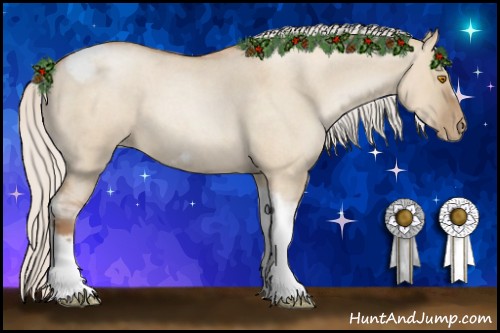 Horse Color:Silver Grullo Roan Pearl Tobiano Frame 