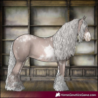 Horse Color:Platinum Silver Black Pearl Tobiano 