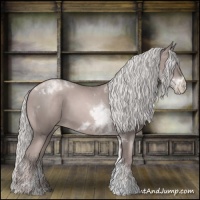 Horse Color:Platinum Silver Black Pearl Tobiano 
