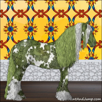 Horse Color:Watercolor White Spotted Chestnut Ice 