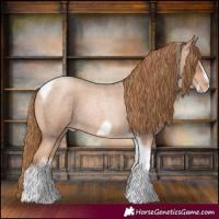 Horse Color:Red Roan Pearl Tobiano Frame 
