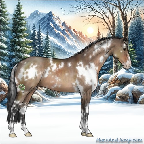 Horse Color:White Spotted Brown Dun Sabino 