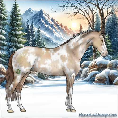 Horse Color:White Spotted Brown Pearl Dun Sabino 