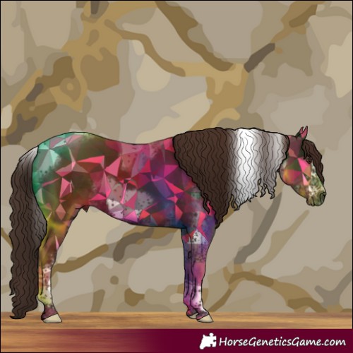 Horse Color:White Spotted Liver Chestnut Tobiano Frame 