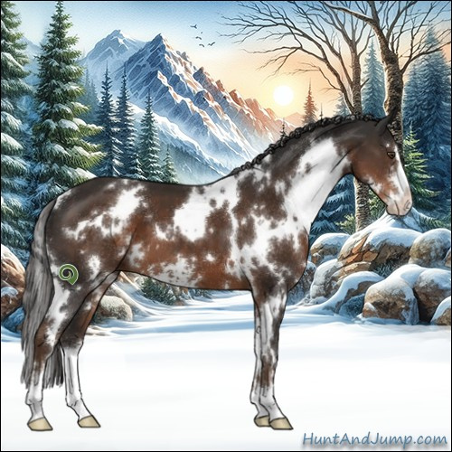 Horse Color:White Spotted Liver Chestnut Sabino