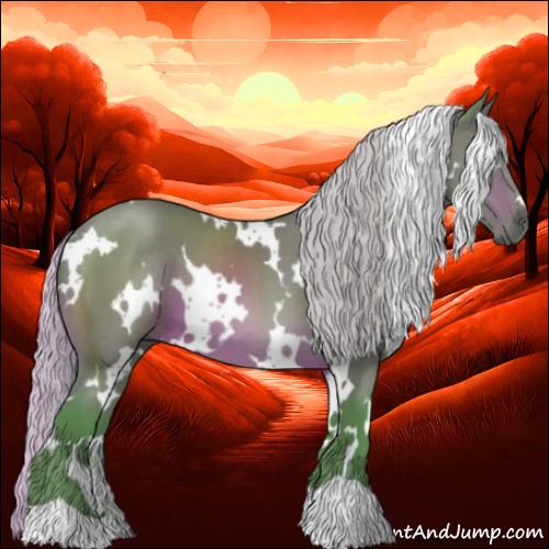 Horse Color:Watercolor White Spotted Silver Brown 
