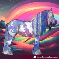 Horse Color:Nacre Watercolor White Spotted Brown Ice 