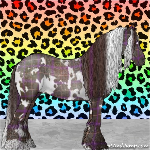 Horse Color:Plaid  White Spotted Liver Chestnut 