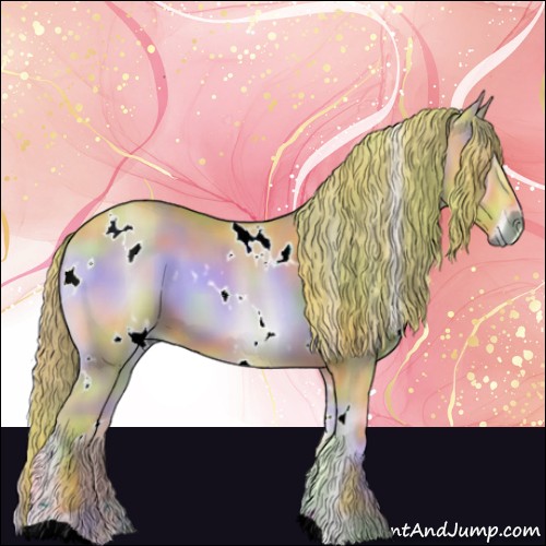 Horse Color:Nacre Watercolor White Spotted Red Onyx