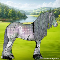 Horse Color:Watercolor Plaid  White Spotted Chocolate Bay Onyx 