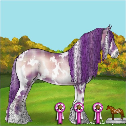 Horse Color:Watercolor Plaid White Spotted Red Onyx