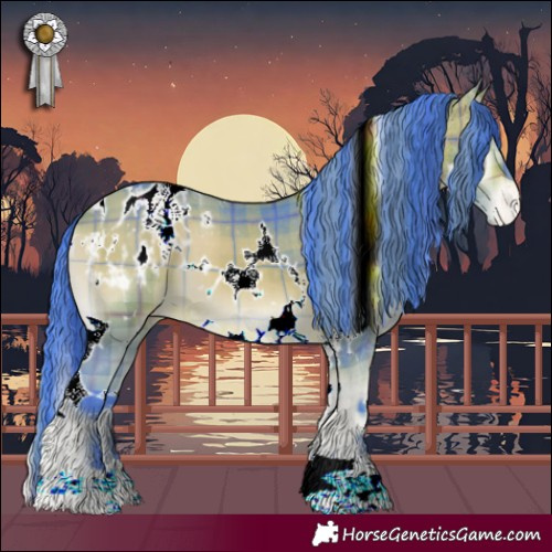 Horse Color:Watercolor Plaid  White Spotted Bay Onyx Varnish 
