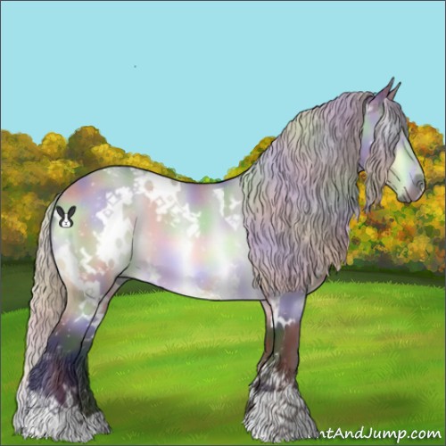 Horse Color:Nacre White Spotted Silver Bay Chinchilla 