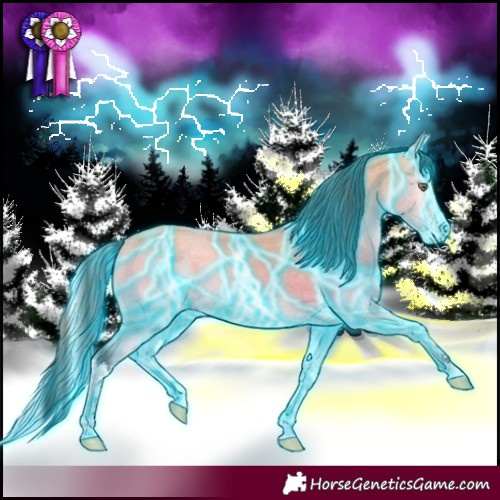 Horse Color:Thunderstruck Bay Chinchilla Onyx Splash 