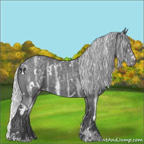 Horse Color:White Spotted Silver Black Chinchilla Ice Sabino 