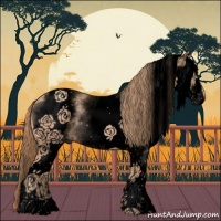 Horse Color:Void White Spotted Gold Champagne Roan 