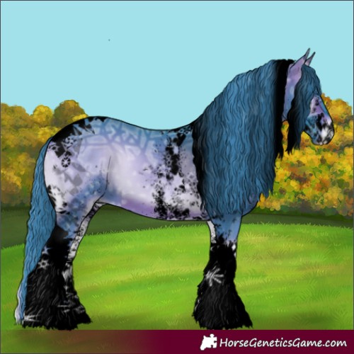 Horse Color:Void Watercolor White Spotted Bay Ice Onyx Tobiano 