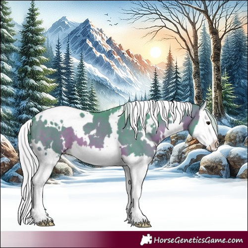 Horse Color:Watercolor White Spotted Silver Brown Splash 