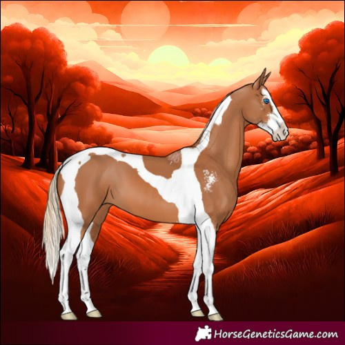 Horse Color:Chestnut Sabino Splash Tobiano 