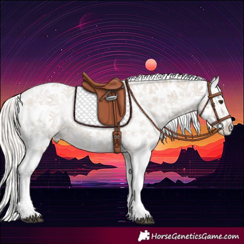 Horse Color:White Spotted Silver Bay Dun Sabino Snowflake Varnish 