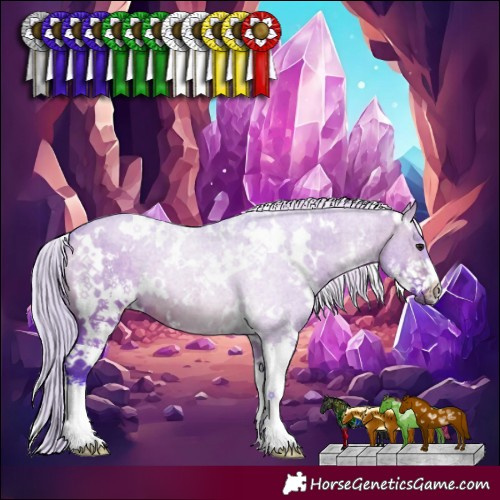 Horse Color:Watercolor White Spotted Silver Brown Dun Sabino 