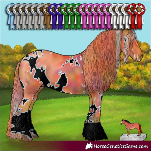 Horse Color:Nacre Watercolor White Spotted Liver Chestnut