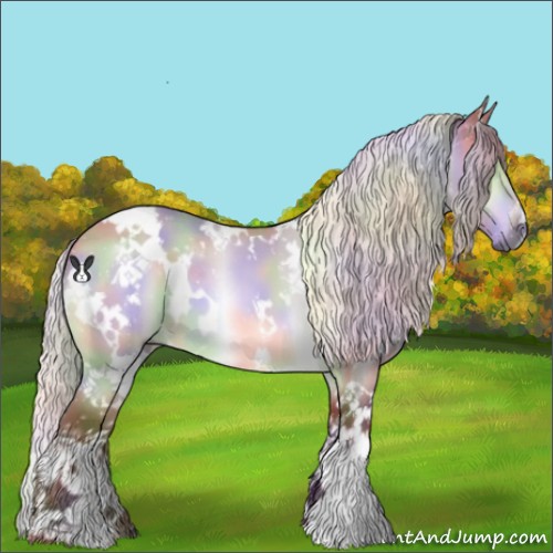 Horse Color:Nacre White Spotted Chocolate Silver Bay Chinchilla 