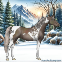Horse Color:Silver Blue Roan Tobiano 