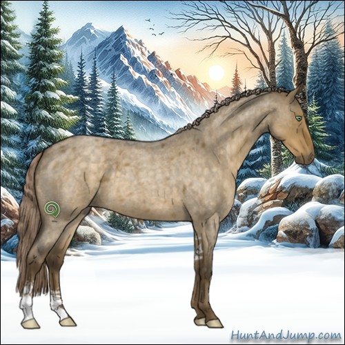 Horse Color:Chocolate Palomino Roan Dun Sabino 