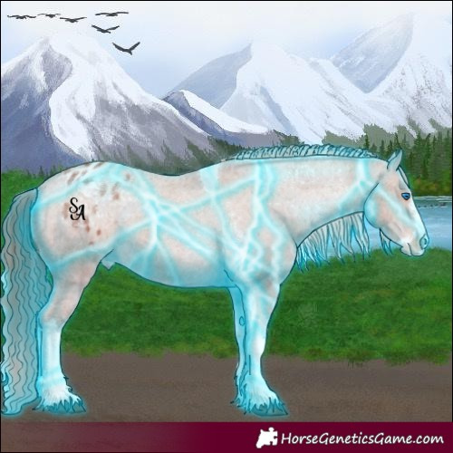 Horse Color:Thunderstruck Red Dun Splash Tobiano Varnish