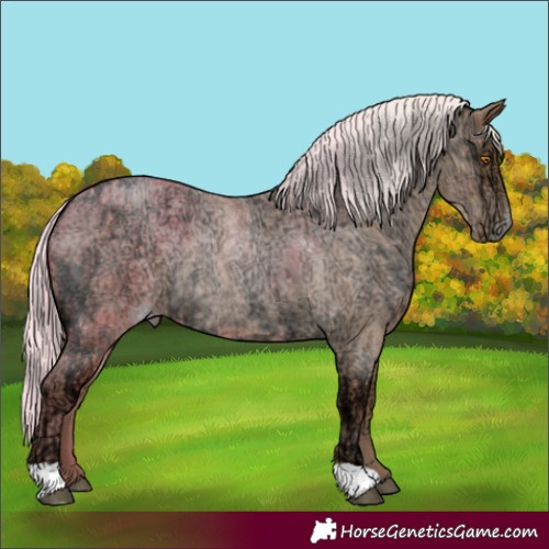 Horse Color:Silver Blue Ice Roan Pearl 