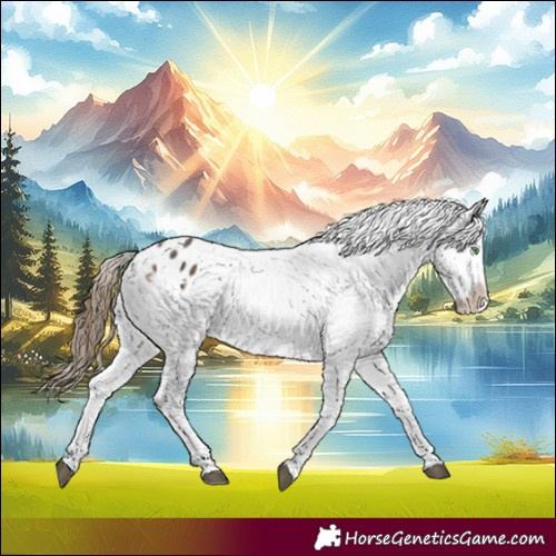 Horse Color:Buckskin Tobiano Snowflake Varnish