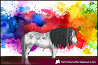 Horse Color:White Spotted Brown Chinchilla Ice Sabino Splash