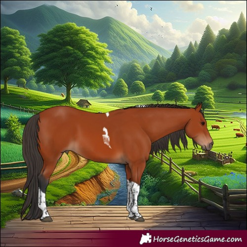 Horse Color:Bay Tobiano Rabicano